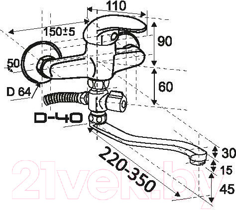 Изображение товара Смеситель Центр Сантехники ПП800121