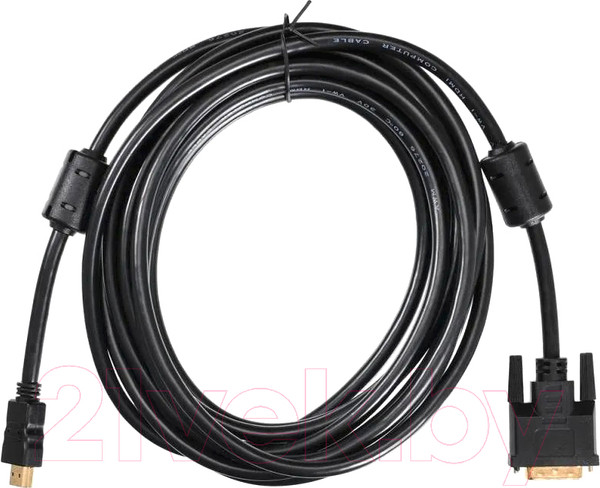 Изображение товара Кабель Buro HDMI-19M-DVI-D-5M (5м, черный)