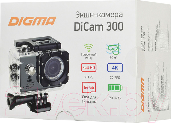 Изображение товара Экшн-камера Digma DiCam 300 (серый)