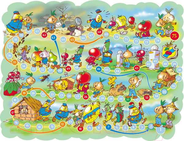 Изображение товара Настольная игра Десятое королевство Чипполино Приключения Буратино 2-в-1 / 00044