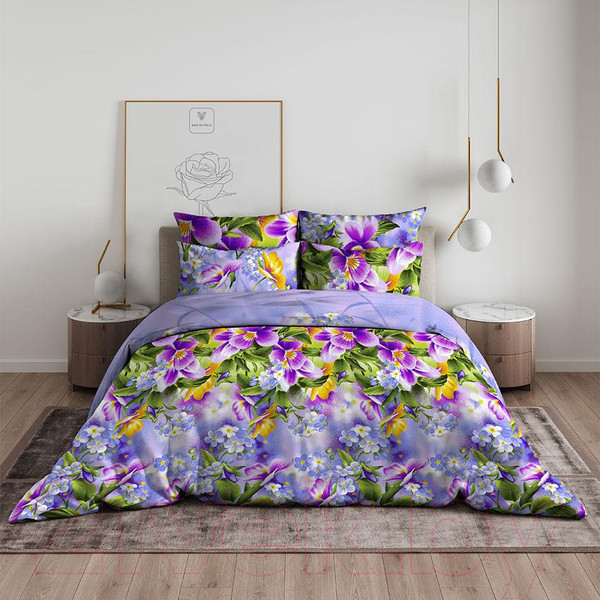 Изображение товара Комплект постельного белья ВАСИЛИСА Фиалки 2.0