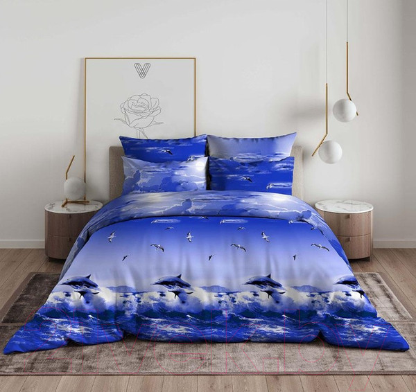 Изображение товара Комплект постельного белья ВАСИЛИСА Океан Семейный / 210838