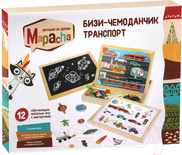Изображение товара Развивающий игровой набор Mapacha Бизи-чемоданчик. Транспорт / 76841