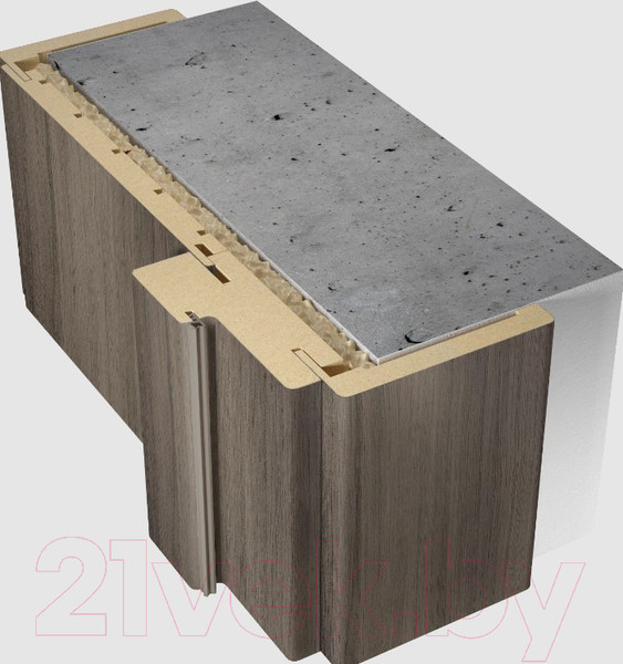 Изображение товара Коробка Velldoris Экошпон Techno T телеск. с 2 стойками и перекладиной 38x80x1000 (дуб серый)