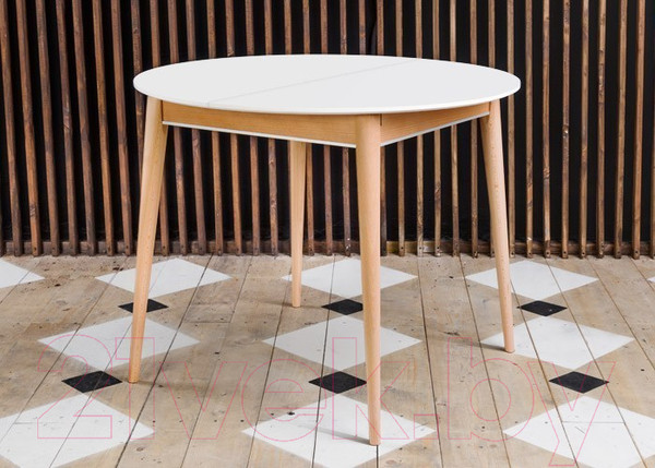 Изображение товара Обеденный стол ТехКомПро Арека КН 1000 / 121361 (бук/тон 1/тон подстолья 2/ножка 8)