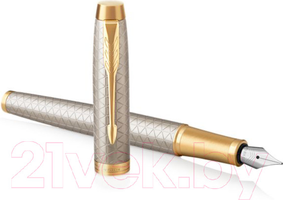Изображение товара Ручка перьевая имиджевая Parker IM Premium Warm Grey Chiselled GT 1931684