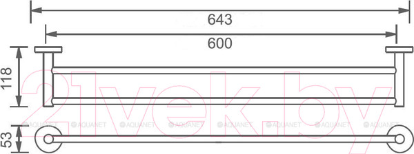 Изображение товара Полка для полотенца Aquanet 4524D