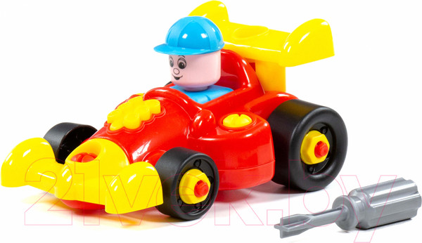 Изображение товара Игрушка-конструктор Полесье Транспорт Автомобиль гоночный / 77127 (22эл)