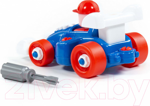 Изображение товара Игрушка-конструктор Полесье Транспорт Автомобиль гоночный / 77127 (22эл)
