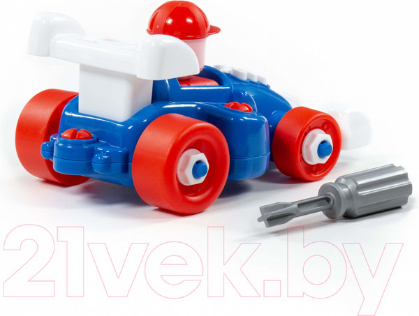 Изображение товара Игрушка-конструктор Полесье Транспорт Автомобиль гоночный / 77127 (22эл)
