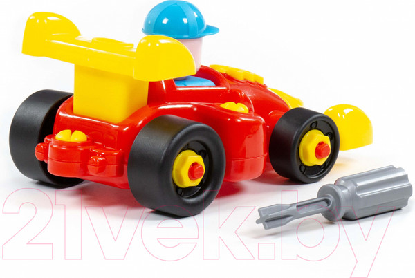 Изображение товара Игрушка-конструктор Полесье Транспорт Автомобиль гоночный / 77127 (22эл)