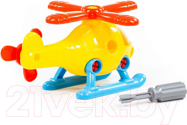 Изображение товара Игрушка-конструктор Полесье Транспорт Вертолёт / 78223 (16эл)