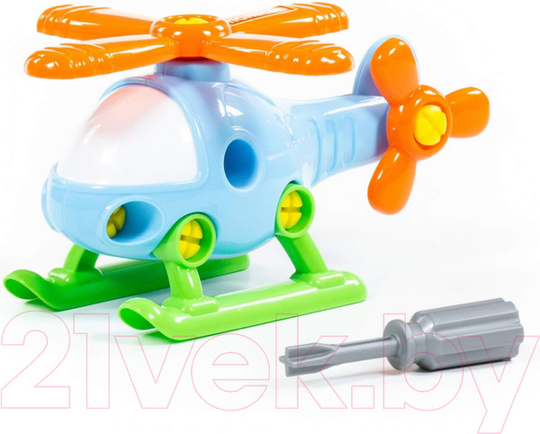 Изображение товара Игрушка-конструктор Полесье Транспорт Вертолёт / 78223 (16эл)