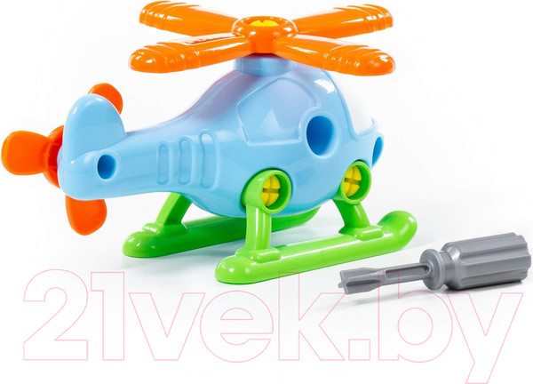 Изображение товара Игрушка-конструктор Полесье Транспорт Вертолёт / 78223 (16эл)