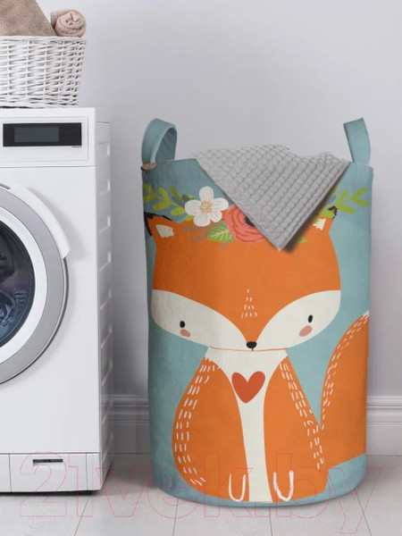 Изображение товара Корзина для белья JoyArty Скромная лисичка / gaba_52950V1_L