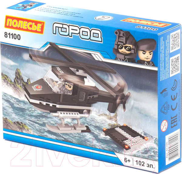 Изображение товара Конструктор Полесье Классик Город. Полиция-1.7 / 81100 (102эл)