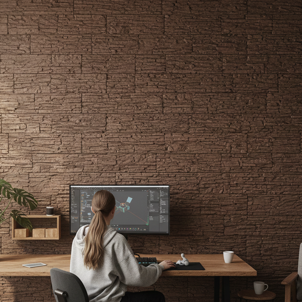 Изображение товара Декоративный камень бетонный РуБелЭко Сланец СЛ-004 (темно-коричневый)