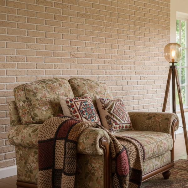 Изображение товара Декоративный камень бетонный РуБелЭко Кирпич Римский КР-002 (слоновая кость)