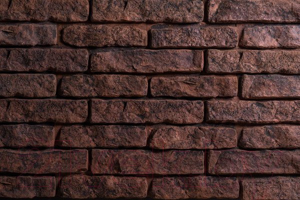 Изображение товара Декоративный камень бетонный РуБелЭко Кирпич вулканический КВ-003 (красный с травлением)