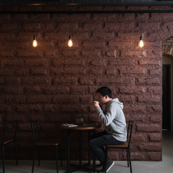 Изображение товара Декоративный камень бетонный РуБелЭко Скала СК-003 (красный с травлением)