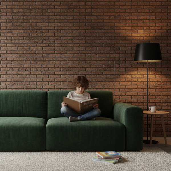 Изображение товара Декоративный камень бетонный РуБелЭко Древний кирпич ДК-004 (коричневый с травлением)