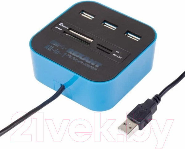 Изображение товара USB-хаб Rexant USB + адаптер / 18-4121