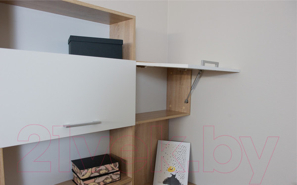 Изображение товара Надстройка для стола Империал Гарвард угловая 120 ЛВ (дуб сонома/белый)