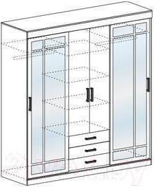 Изображение товара Шкаф-купе Стендмебель Лидер 1К (дуб белфорт/венге)