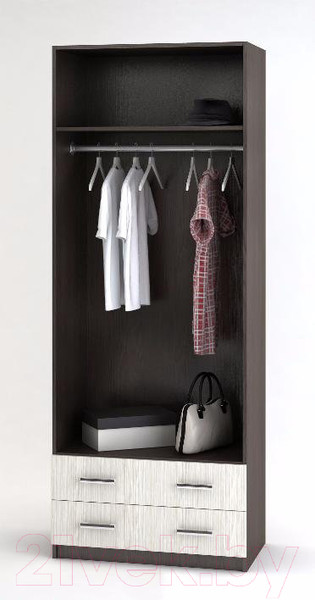 Изображение товара Шкаф Стендмебель Дуэт двухстворчатый (дуб белфорт/венге)