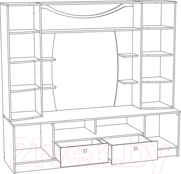 Изображение товара Стенка Стендмебель Ольбия (ясень шимо светлый/ясень шимо темный)