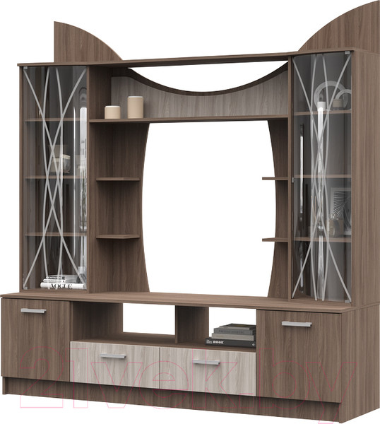 Изображение товара Стенка Стендмебель Ольбия (ясень шимо светлый/ясень шимо темный)