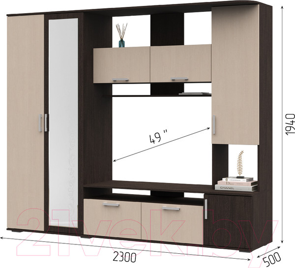 Изображение товара Стенка Стендмебель Софи (дуб белфорт/венге)
