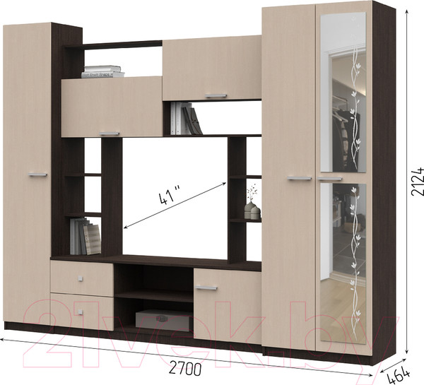 Изображение товара Стенка Стендмебель Марта-М (дуб белфорт/венге)