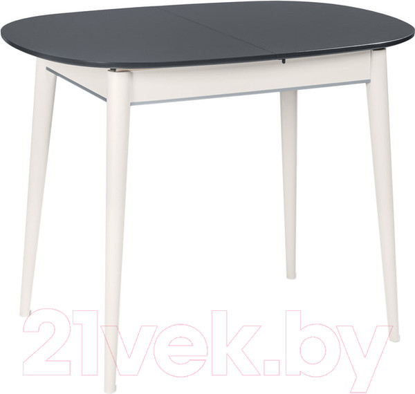 Изображение товара Обеденный стол ТехКомПро Арека М / 121373 (бук/тон черная эмаль/тон подстолья 1/ножка 8)