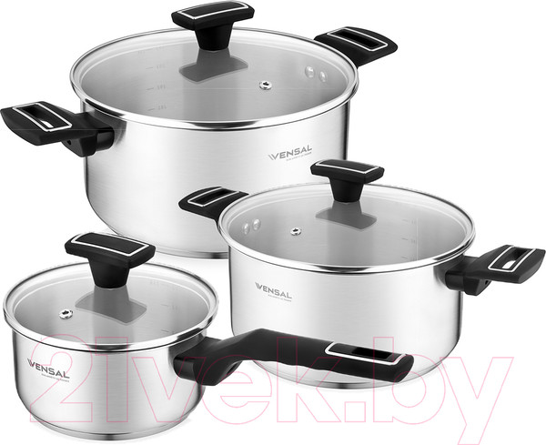 Изображение товара Набор кастрюль Vensal Velours Noir / VS1503