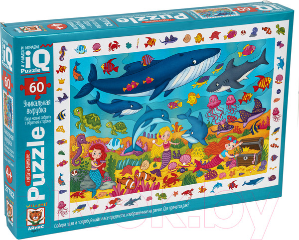 Изображение товара Пазл Айрис-пресс IQ с развивающей игрой. Русалочки / 9785811272266 (60эл)