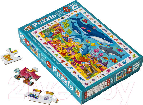 Изображение товара Пазл Айрис-пресс IQ с развивающей игрой. Русалочки / 9785811272266 (60эл)