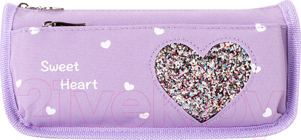 Изображение товара Пенал Юнландия Heart / 270259 (фиолетовый)
