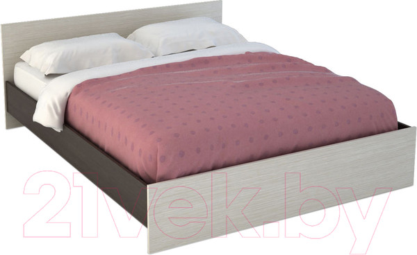 Изображение товара Полуторная кровать Стендмебель Басса КР-557 (дуб белфорт/венге)