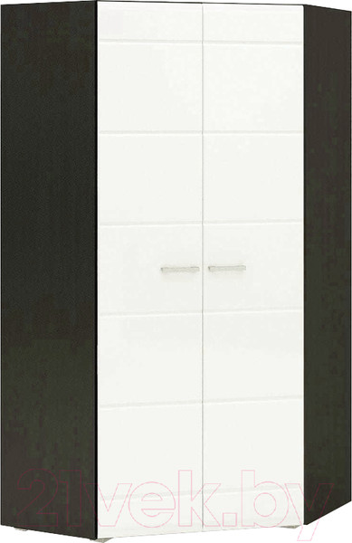 Изображение товара Шкаф Стендмебель Вегас угловой двухстворчатый (белый глянец/венге)
