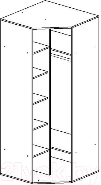 Изображение товара Шкаф Стендмебель Вегас угловой (кофе с молоком/ясень шимо темный)