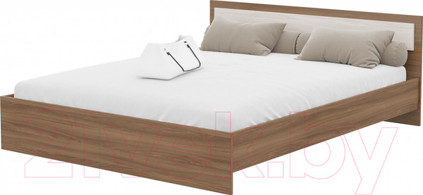 Изображение товара Двуспальная кровать Стендмебель Гармония КР-601 160 (ясень шимо светлый/ясень шимо темный)