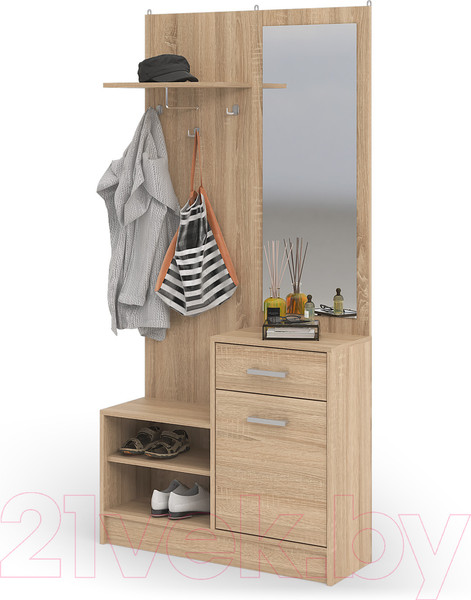 Изображение товара Секция в прихожую Стендмебель Дебора (дуб сонома)
