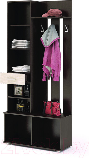 Изображение товара Секция в прихожую Стендмебель Сорренто (дуб белфорт/венге)