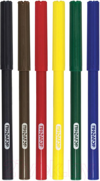 Изображение товара Фломастеры Пифагор Веселая такса / 151396 (6шт)