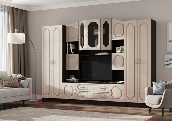 Изображение товара Стенка Стендмебель Макарена МДФ ТВ-312 (дуб беленый/венге)