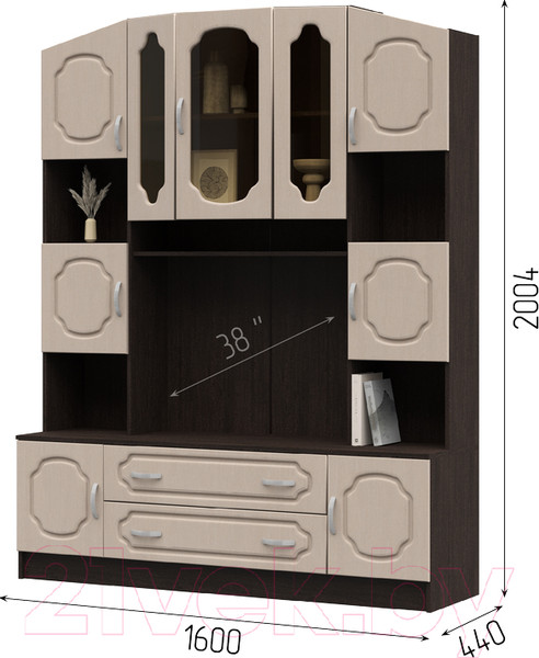 Изображение товара Стенка Стендмебель Макарена МДФ ТВ-312 (дуб беленый/венге)