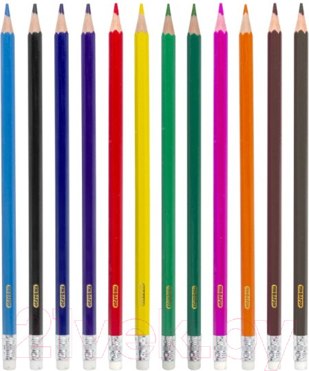 Изображение товара Набор цветных карандашей Пифагор Магия/ 181574 (12шт)