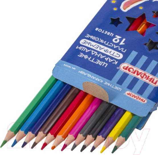 Изображение товара Набор цветных карандашей Пифагор Магия/ 181574 (12шт)