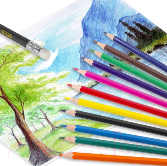 Изображение товара Набор цветных карандашей Пифагор Магия/ 181574 (12шт)